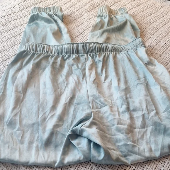 Stars Above Sky Green Satin Like Sleepwear Size S - Picture 2 of 5